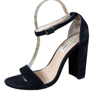 Steve Madden Carrson Women Heel Size 9 Dress Party Black Leather Block Heel